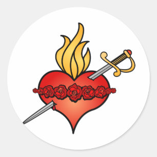 Immaculate Heart of Mary Icon Classic Round Sticker