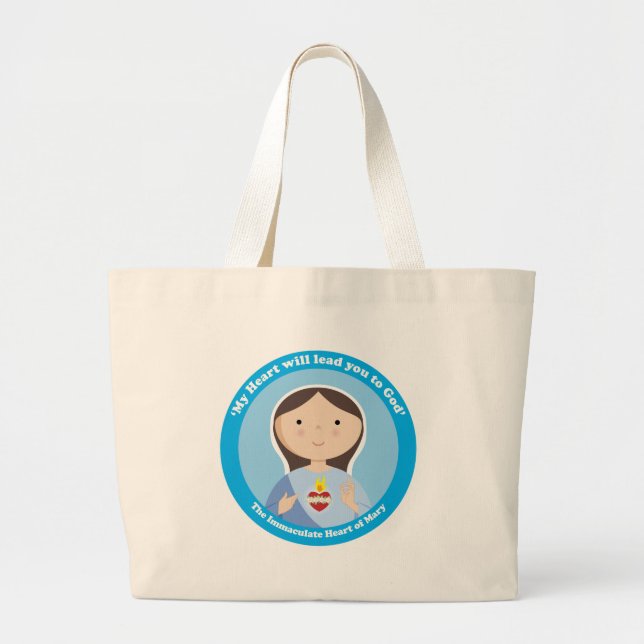 Immaculate Heart of Mary Large Tote Bag (Front)
