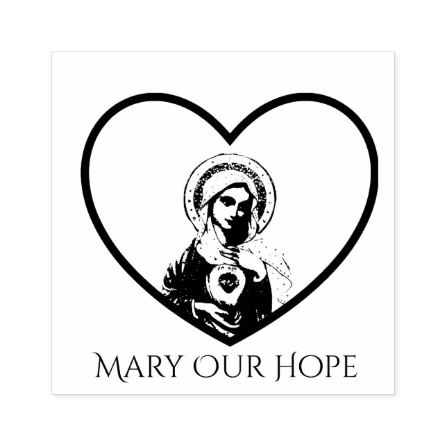 Immaculate Heart of Mary our Hope Rubber Stamp (Imprint)