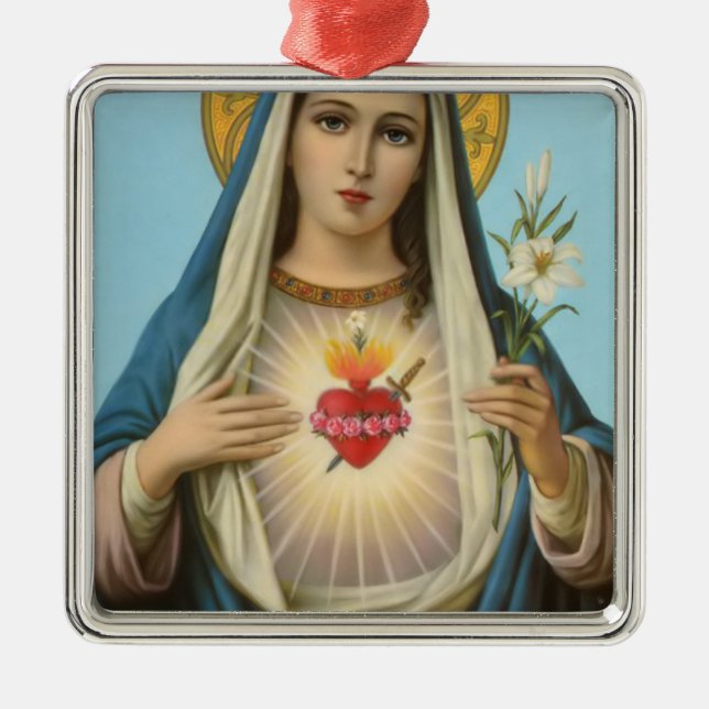 Immaculate Heart of Mary Our Lady religious image Metal Ornament (Front)