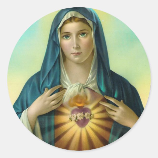 Immaculate Heart of Mary Round Sticker 1 (Front)