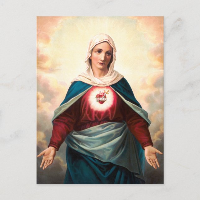 Immaculate Heart Of Mary Sacred Art Postcard (Front)