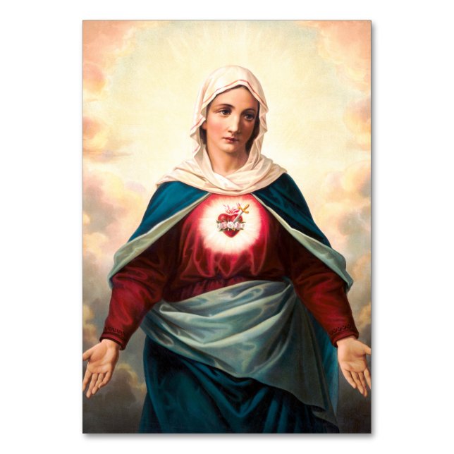 Immaculate Heart Of Mary Sacred Art Table Number (Front)