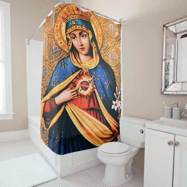 Immaculate Heart of Mary Shower Curtain (In Situ)