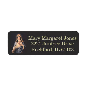 Immaculate Heart of Mary  Sorrowful Mother Return Address Label