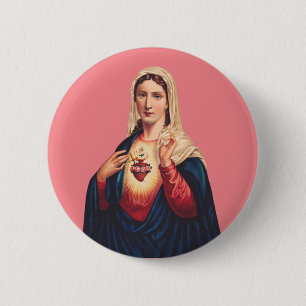 Immaculate Heart of Virgin Mary 6 Cm Round Badge