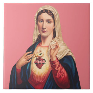 Immaculate Heart of Virgin Mary Ceramic Tile