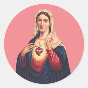 Immaculate Heart of Virgin Mary Classic Round Sticker