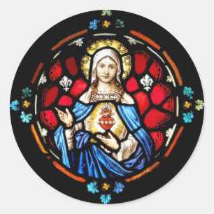 Immaculate Heart of Virgin Mary Classic Round Sticker