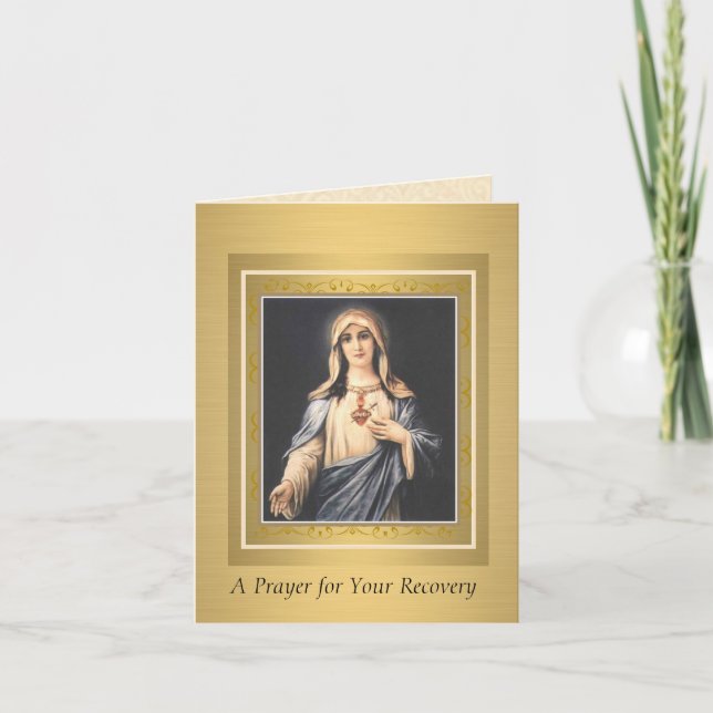 Immaculate Heart of Virgin Mary Recovery Get Well Card (Front)
