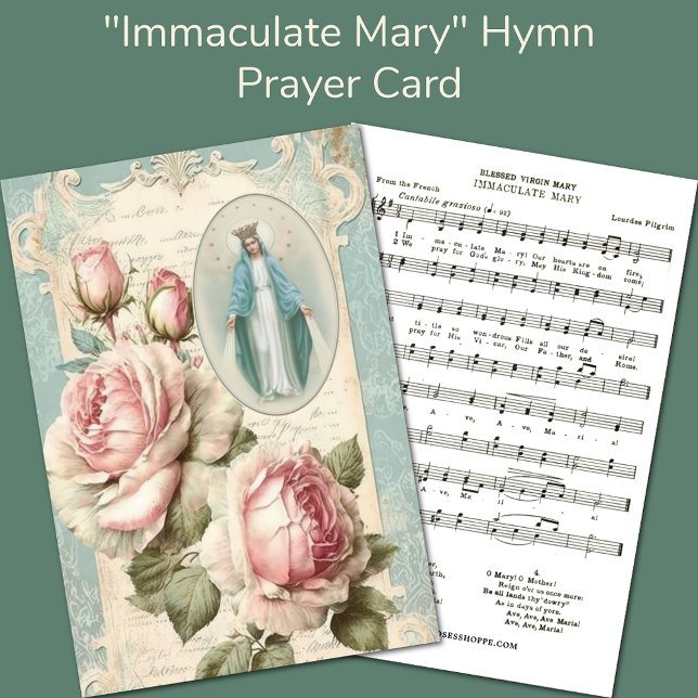 Immaculate Mary Catholic Music Hymn Enclosure Card (Creator Uploaded)