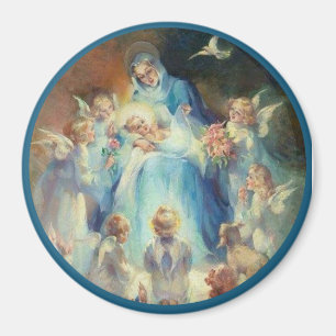 Immaculate Virgin Mary Angels Baby Jesus Magnet