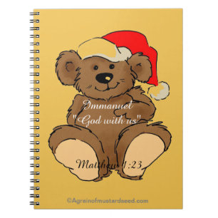 Immanuel God with us Christmas Teddy Notebook