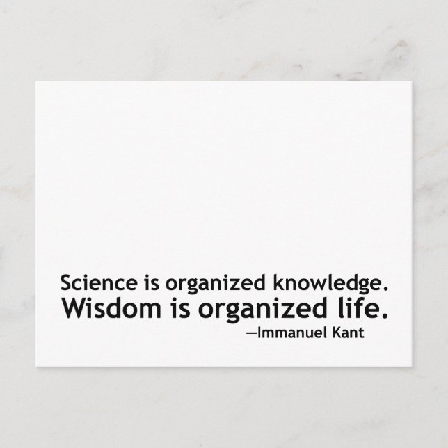 Immanuel Kant Quotation Postcard (Front)
