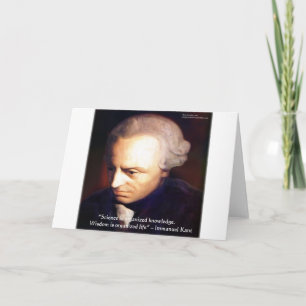 Immanuel Kant Science Vs Knowledge Quote Gifts Card