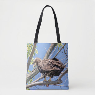Immature Bald Eagle with a Catfish Tote Bag