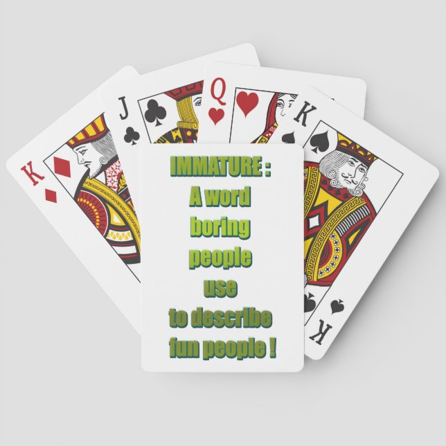 Immature funny text playing cards (Back)