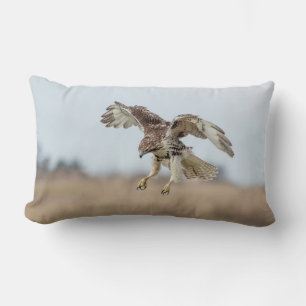 Immature Red Tailed Hawk Hovering Lumbar Cushion