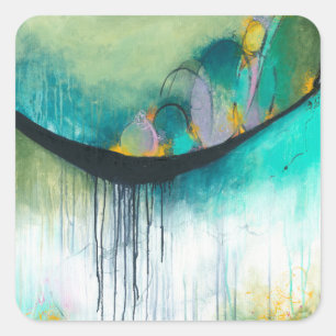 Immerse - Square Abstract Expressionism Art Sticker