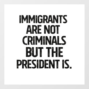 Immigrants Are Not Criminials But the President Is