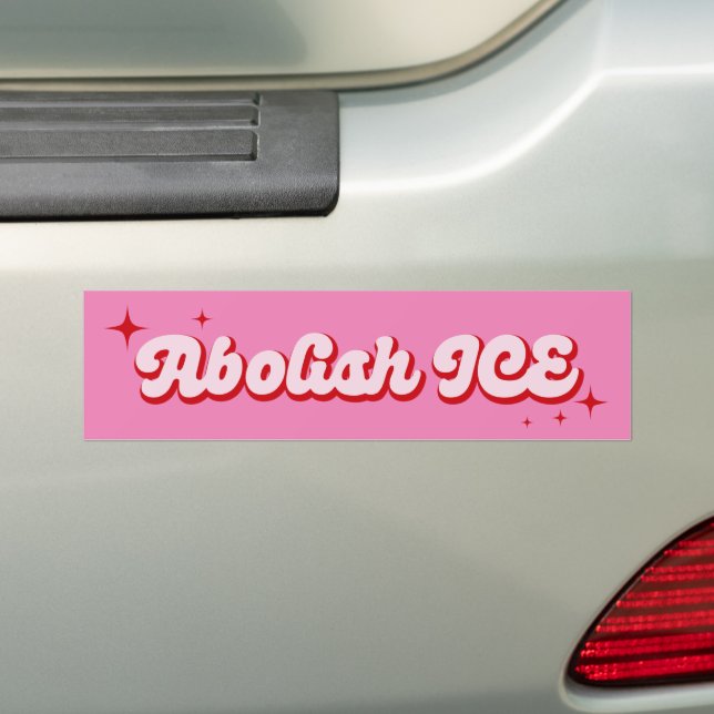 Immigration Abolish ICE Bumper Sticker (On Car)