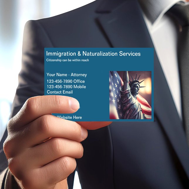 Immigration And Citizenship Attorney Business Card (Creator Uploaded)