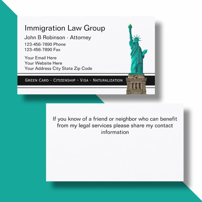 Immigration Attorney Business Cards (Creator Uploaded)