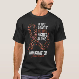 Immigration Awareness Month Butterflies Brown Ribb T-Shirt