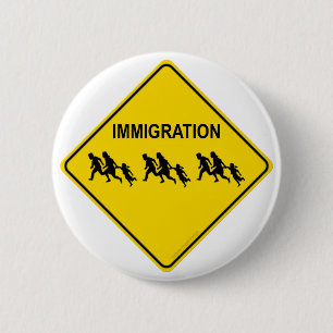 Immigration Crossing 6 Cm Round Badge