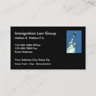 Immigration Lawyer Statue Of Liberty Business Card