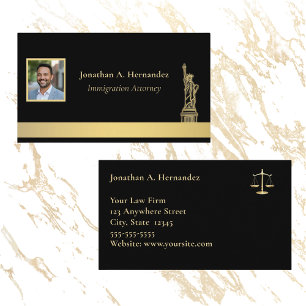 Immigraton Attorney or Lawyer Elegant Photo Business Card