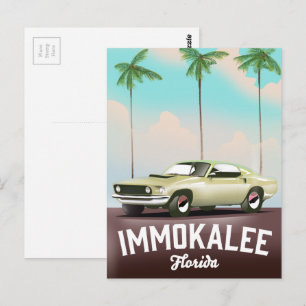 Immokalee Florida Supercar travel poster Postcard
