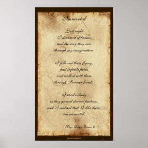 "Immortal" Horse Lover Spiritual Poetry Poster