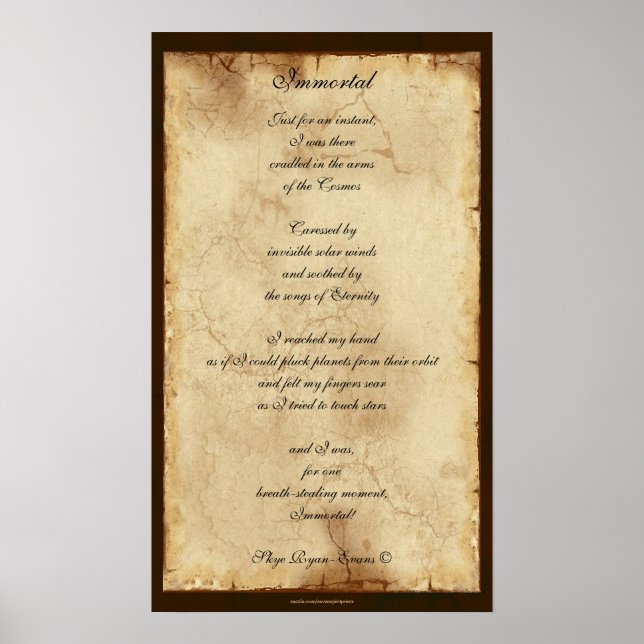 "Immortal" Spiritual Poetry Poster (Front)