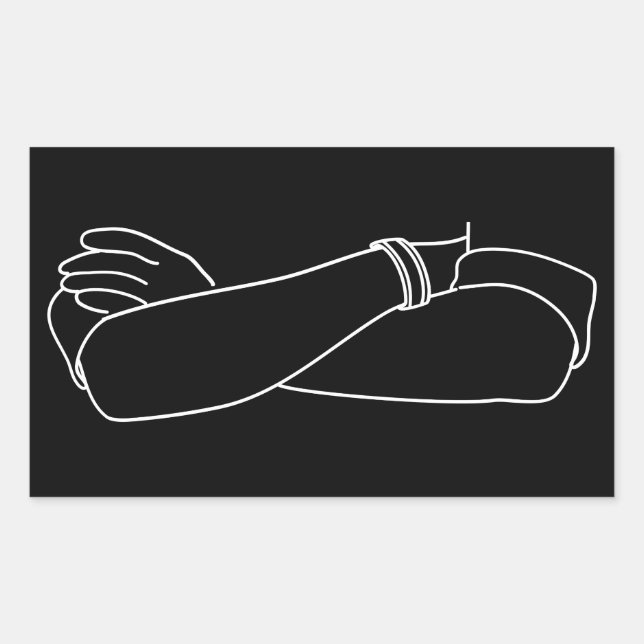 Immune To Suggestions Crossed Arms Attitude Rectangular Sticker (Front)