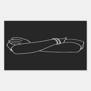 Immune To Suggestions Crossed Arms Attitude Rectangular Sticker