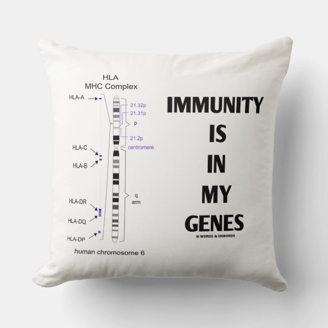 Immunity Is In My Genes Immunology Chromosome 6 Cushion (Front)