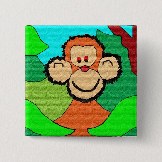imp chimp 15 cm square badge (Front)