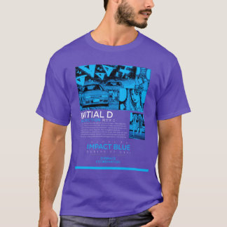 Impact Blue Street wear apparel merch Initial D T-Shirt
