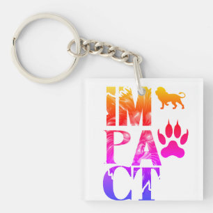 Impact Lion Design - Bold Wildlife Art Key Ring