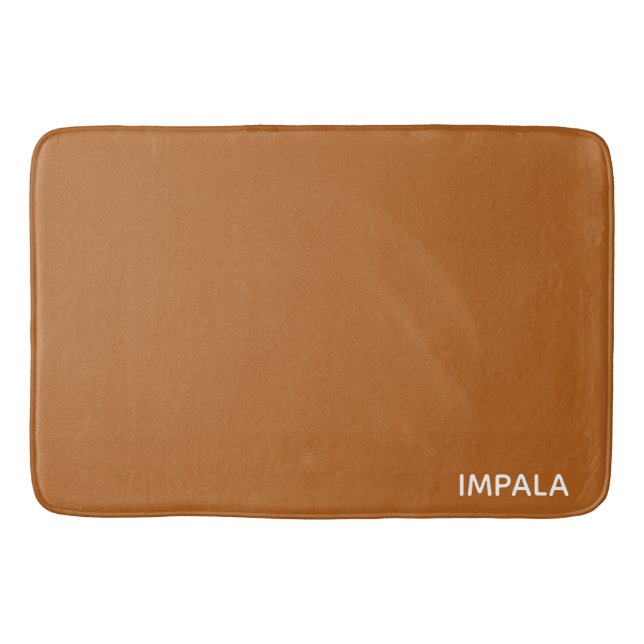 Impala brown colour name bath mat (Front)