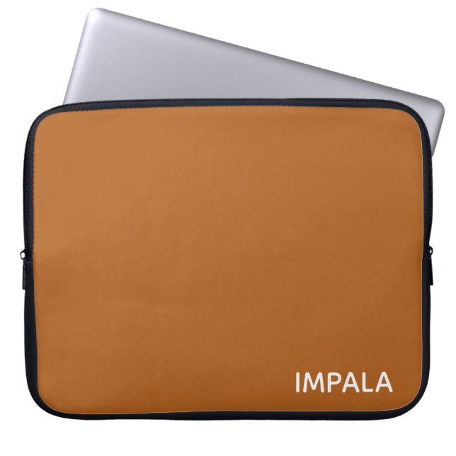 Impala brown colour name laptop sleeve (Front)