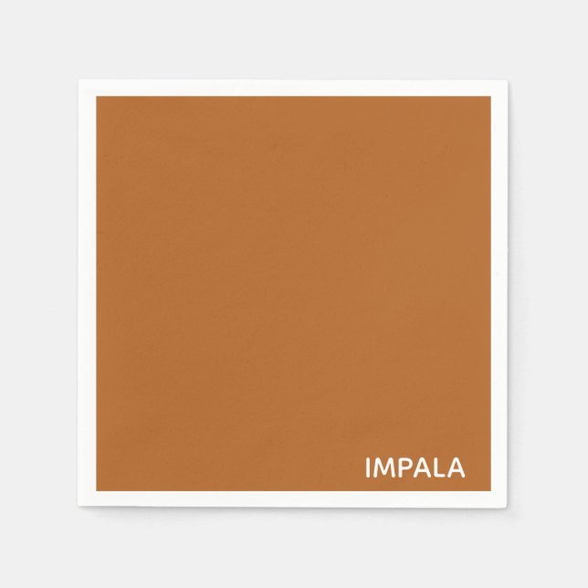 Impala brown colour name napkin (Front)