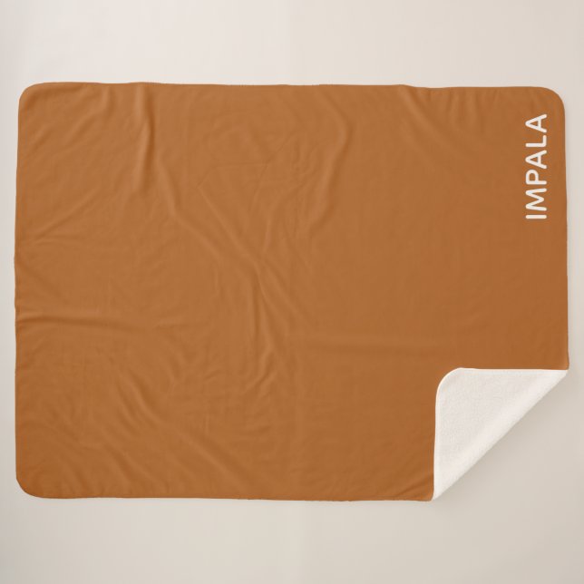 Impala brown colour name sherpa blanket (Front (Horizontal))
