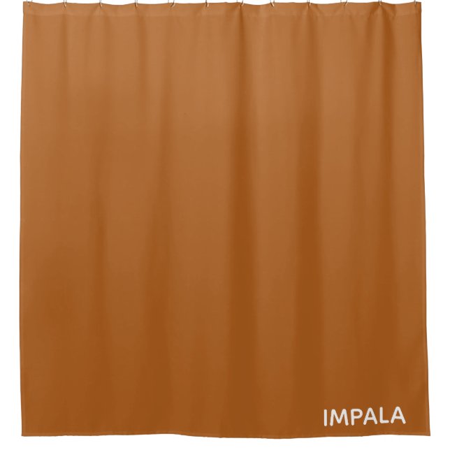 Impala brown colour name shower curtain (Front)