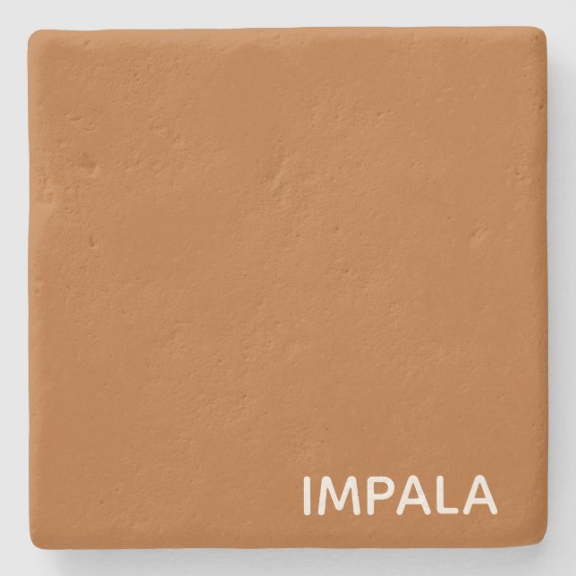 Impala brown colour name stone coaster (Front)