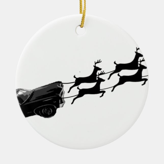 Impala in Flight Ceramic Tree Decoration (Front)