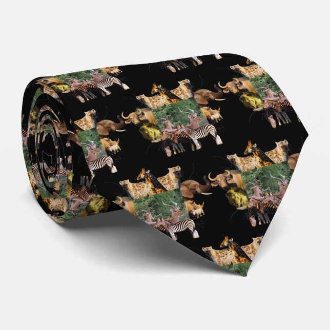 Impala Mirror Wildlife Frame Neck Tie (Rolled)