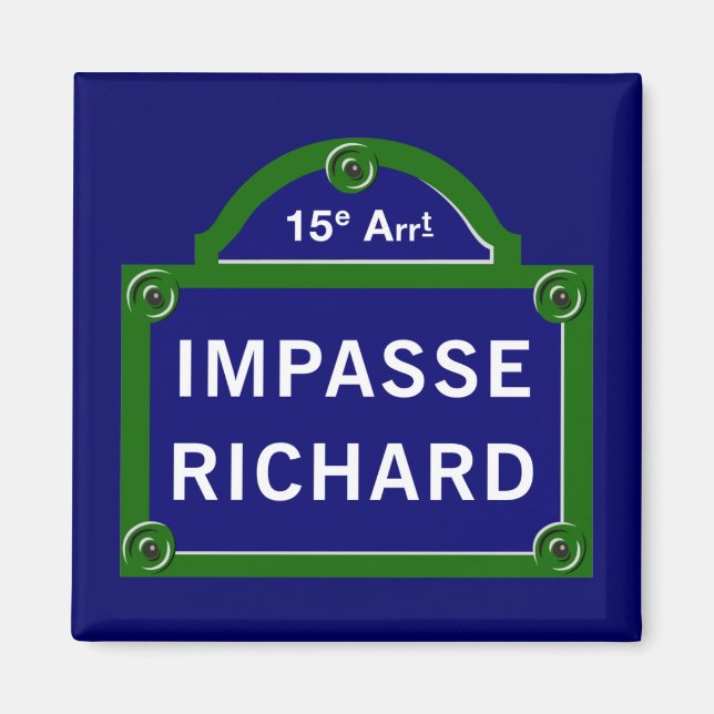 Impasse Richard, Paris Street Sign Magnet (Front)