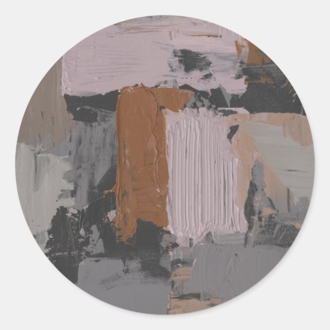 Impasto Abstract I Classic Round Sticker (Front)